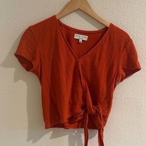 Madewell Texture & Thread Wrap Cotton Top
